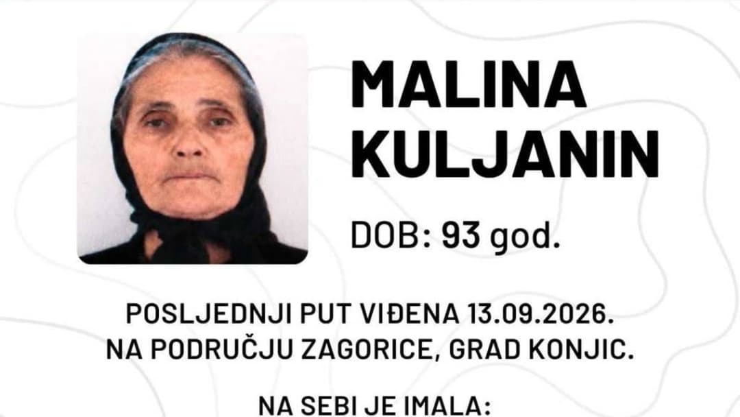 Slika uz članak: GSS Prenj poziva građane u pomoć u potrazi za nestalom 93-godišnjakinjom