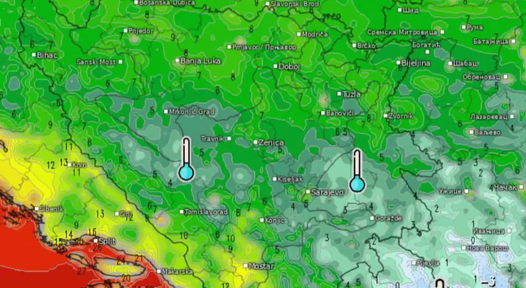 Slika uz članak: BH Meteo objavio nestvarnu prognozu: U BiH sutra ujutro moguć mraz