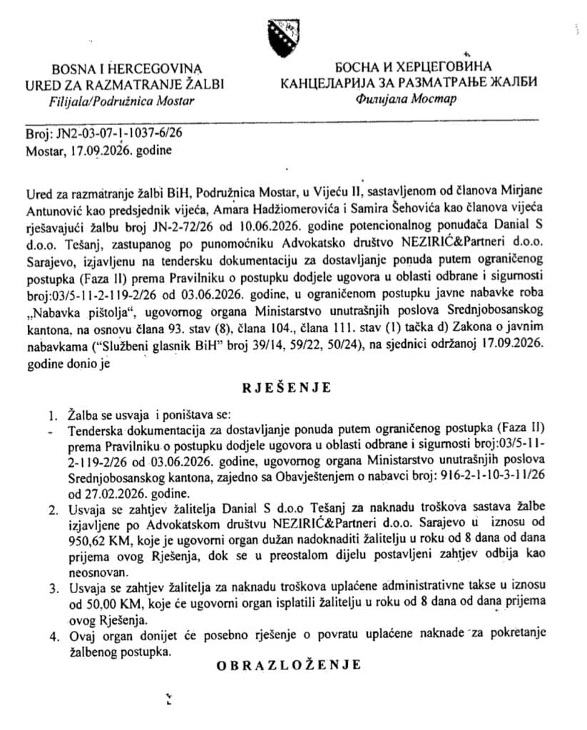 Slika uz članak: Natječaj MUP-a “nacrtan” samo za jednu tvrtku? URŽ razotkrio spornu nabavu 300 pištolja