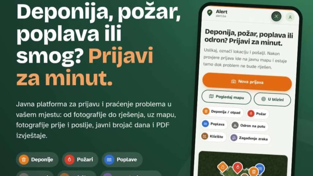 Slika uz članak: Nova platforma u BiH: Jednostavna prijava odlagališta otpada, požara i zagađenja zraka
