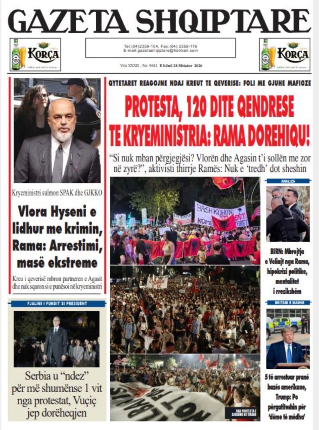 Slika uz članak: Kthjellime dhe vranësira kalimtare/ Parashikimi i motit për sot, 28 shtator 2026