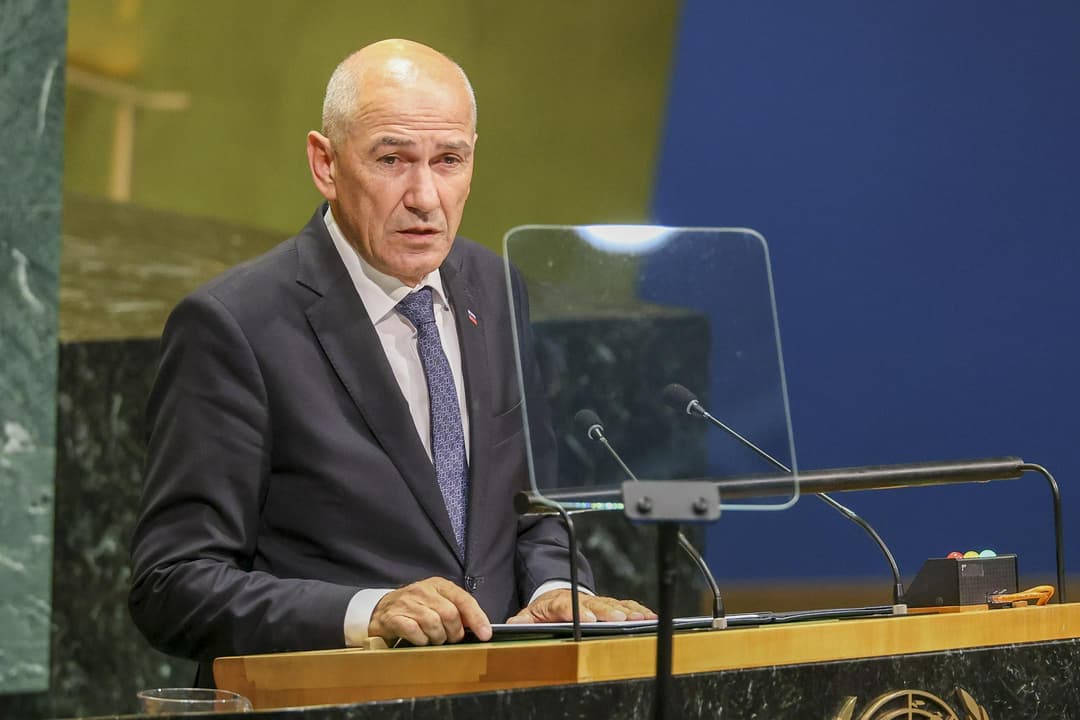 Slika uz članak: Janša v New Yorku Združenim narodom očital uporabo dvojnih meril v svetovnih konfliktih