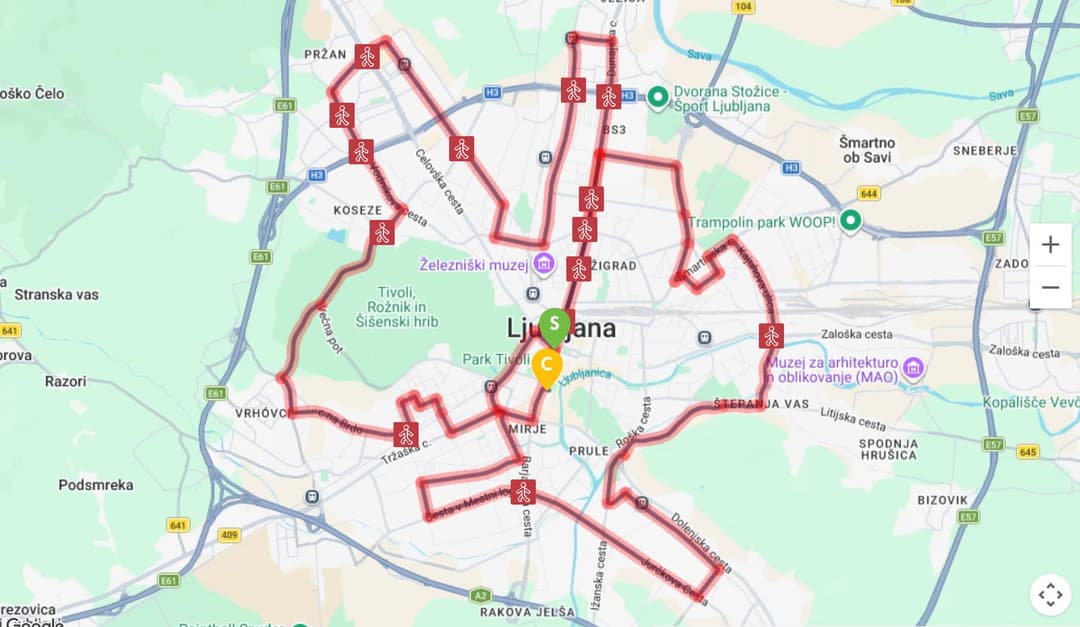 Slika uz članak: V času ljubljanskega maratona spremenjena prometna ureditev