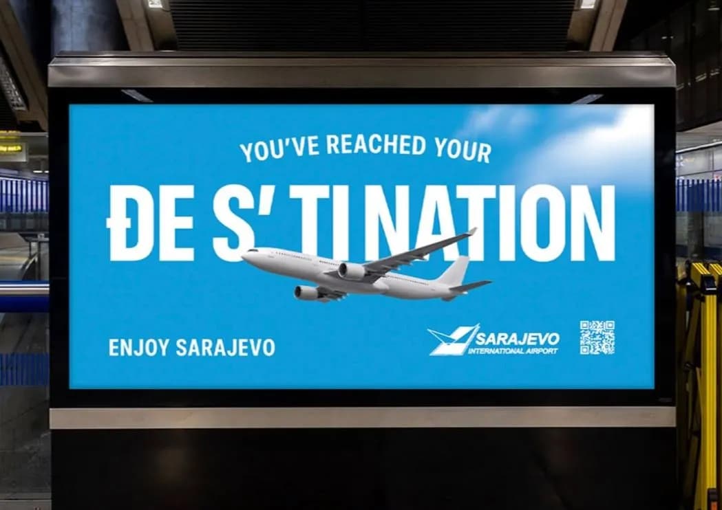 Slika uz članak: Genijalna kampanja na sarajevskom aerodromu: "Đe s'tination"