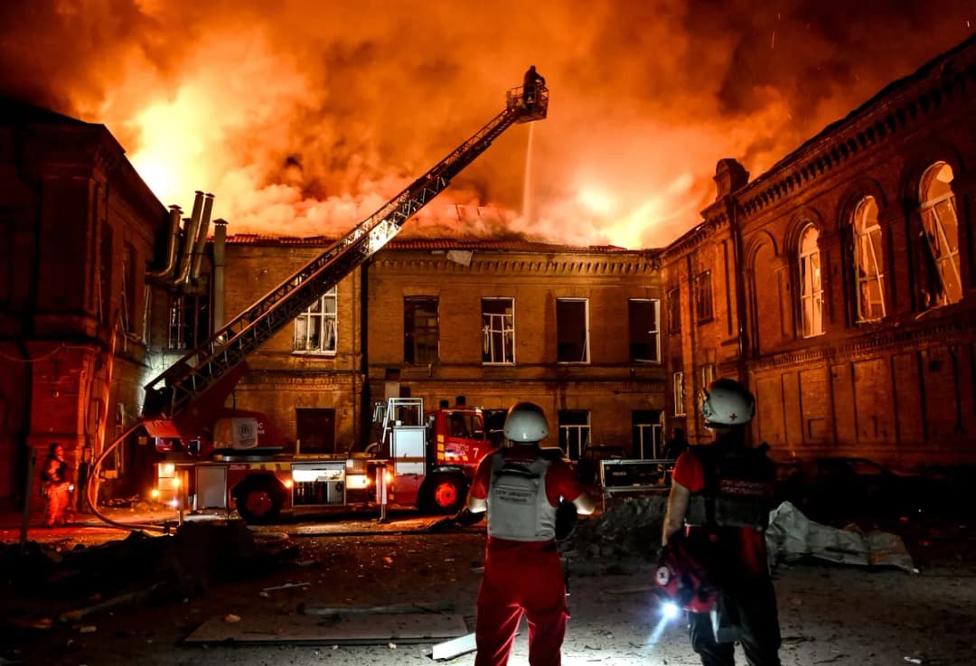 Slika uz članak: Rusija minulo noč napadla več ukrajinskih regij, v Zaporožju poškodovani civilni objekti