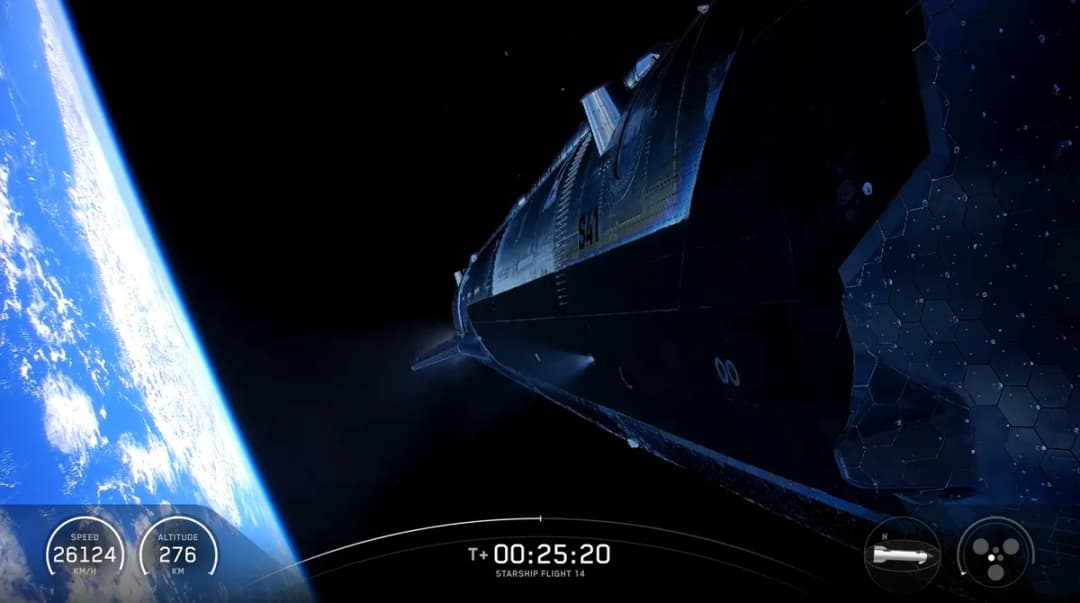 Slika uz članak: Raketa Starship prvič dosegla Zemljino orbito