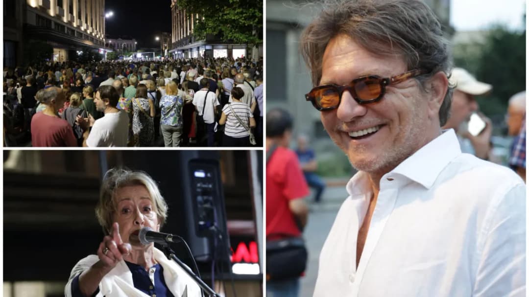 Slika uz članak: Hiljade ljudi okupilo se u Beogradu na skupu podrške Zoranu Kesiću nakon otkazivanja emisije “24 minuta”
