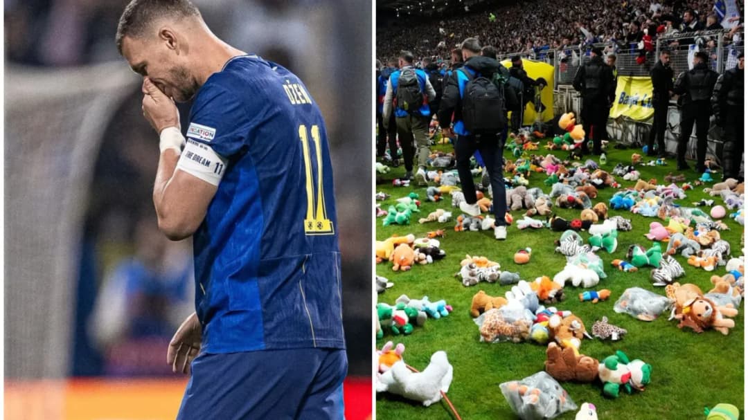 Slika uz članak: Stotine plišanaca poletjelo s tribina na oproštaju Edina Džeke (VIDEO)