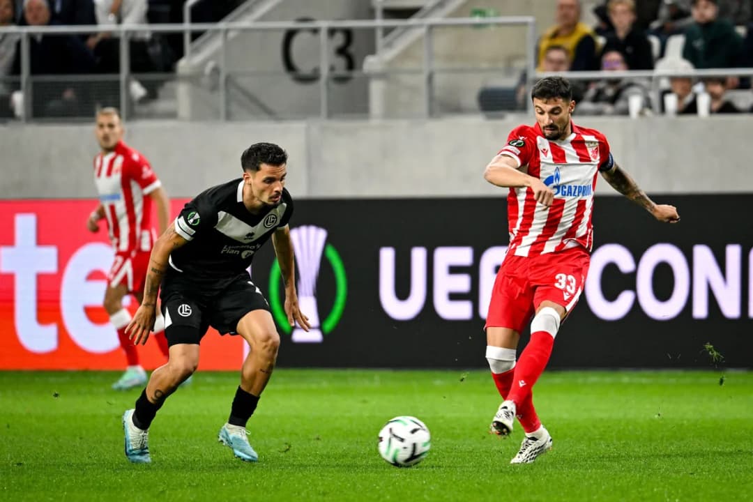 Slika uz članak: Ovako je Zvezda povela u Švajcarskoj, golčina Radeta Krunića protiv Lugana!
