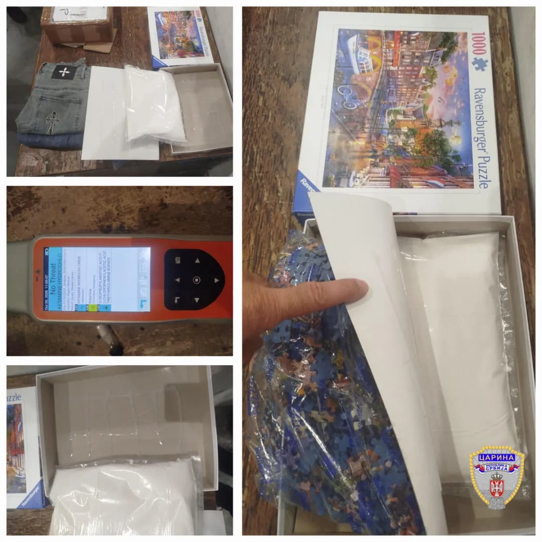Slika uz članak: Kilogram ketamina sakriven među delovima slagalice: Paket stigao iz Holandije FOTO