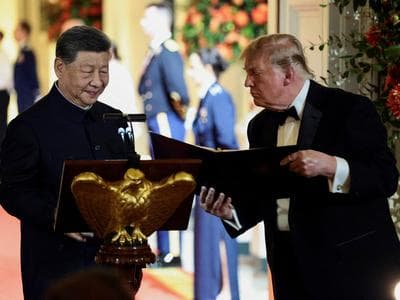 Slika uz članak: Trump in Ši: ZDA in Kitajska morata biti partnerici, ne tekmici