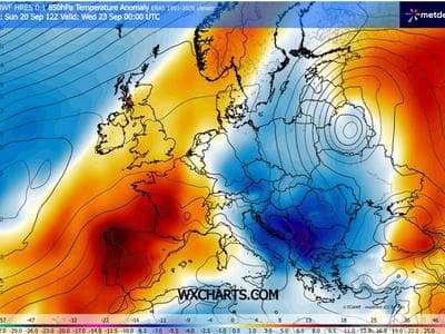 Slika uz članak: Prihaja velik temperaturni obrat: Evropa bo razdeljena na dva dela