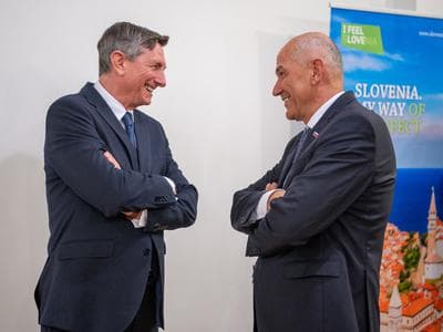 Slika uz članak: Janez Janša in Borut Pahor skupaj v New Yorku
