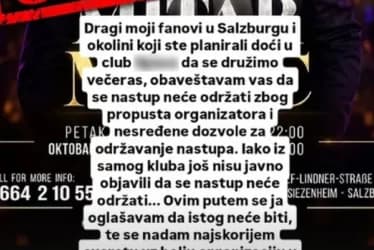 Slika uz članak: (FOTO) “OVIM PUTEM SE OGLAŠAVAM, ISTOG NEĆE BITI” Mitar Mirić otkazao nastup, pa se hitno oglasio na društvenim mrežama