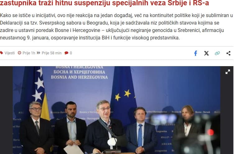 Slika uz članak: Strašne pretnje Srbima: Sarajevo traži ukidanje RS; "Poziv na rat! Jel ćete opet mudžahedine da dovodite?"