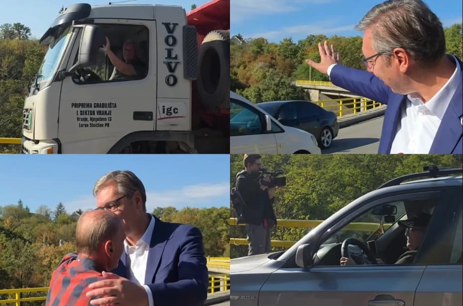 Slika uz članak: Vučić obilazi Srbiju: "Počeo sam da učim vlaški"; Posetio mlekaru u Podgorcu; Ljudi prilazili da ga pozdrave