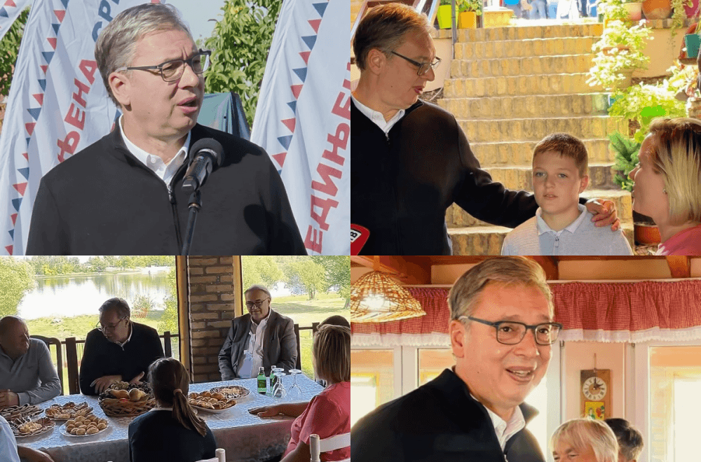 Slika uz članak: Vučić sa narodom Petrovaradinu; "Sradanović i ja imamo različite snove i ciljeve. Dobro je dok je tako"