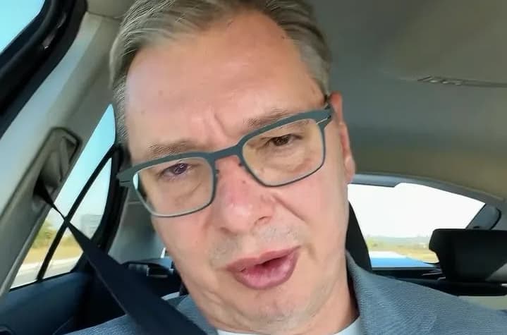 Slika uz članak: Vučić objavio satirični video iz voćnjaka u Jajincima: Vodio duel sa „kamenom za kupus“ i Srdanovićevom slikom (VIDEO)