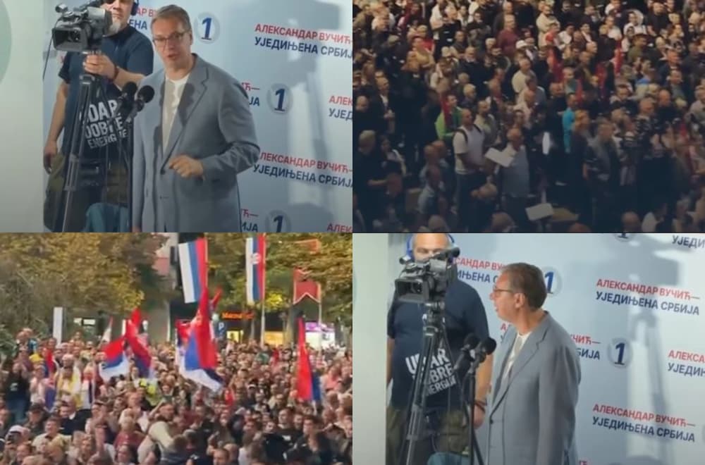 Slika uz članak: Vučić na velikom skupu u Valjevu: "Hvala vam na veličanstvenom dočeku"; "Idemo da ih pobedimo ubedljivo"