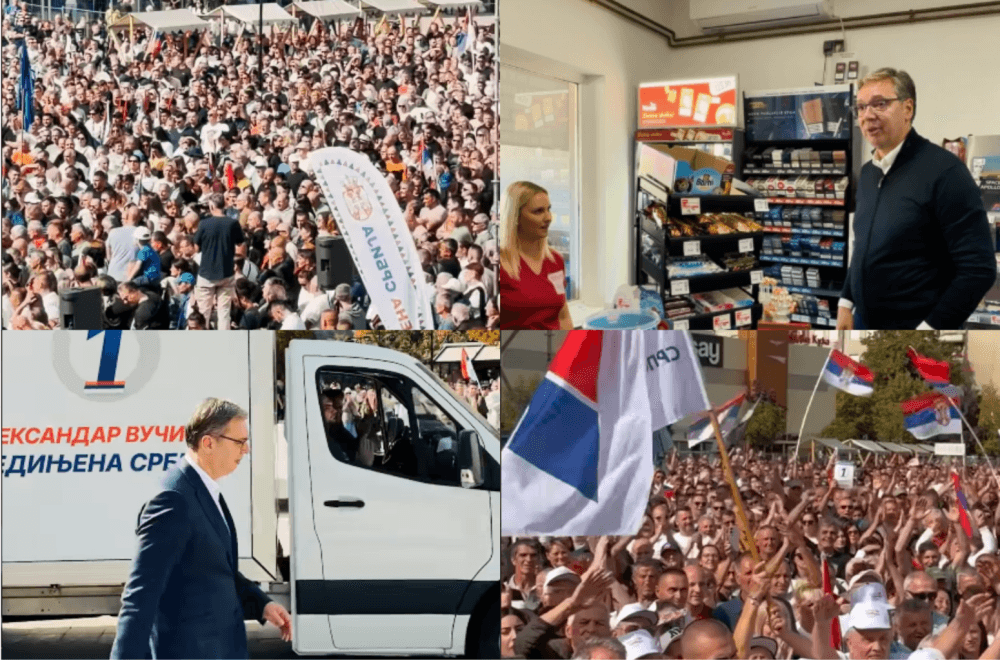 Slika uz članak: Vučić u Leskovcu; Dočekao ga veliki broj ljudi; "Ja sam sluga svog naroda"; "Narodna volja će biti odbranjena"