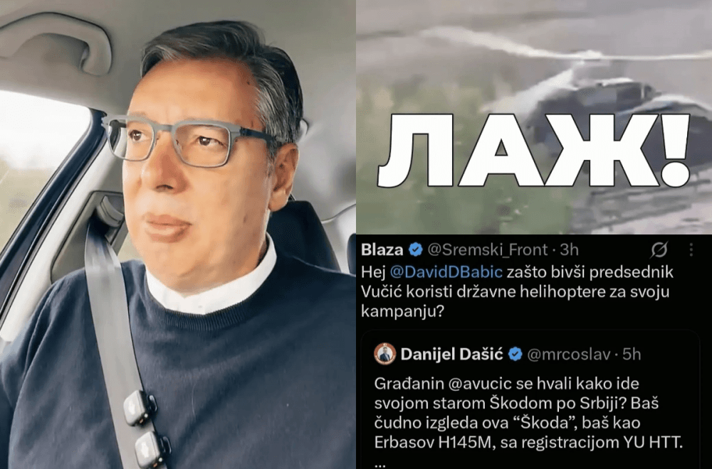 Slika uz članak: "Snimci postoje, činjenice su jasne"; Vučić: "Lažu da sam u Kragujevac stigao helikopterom" VIDEO