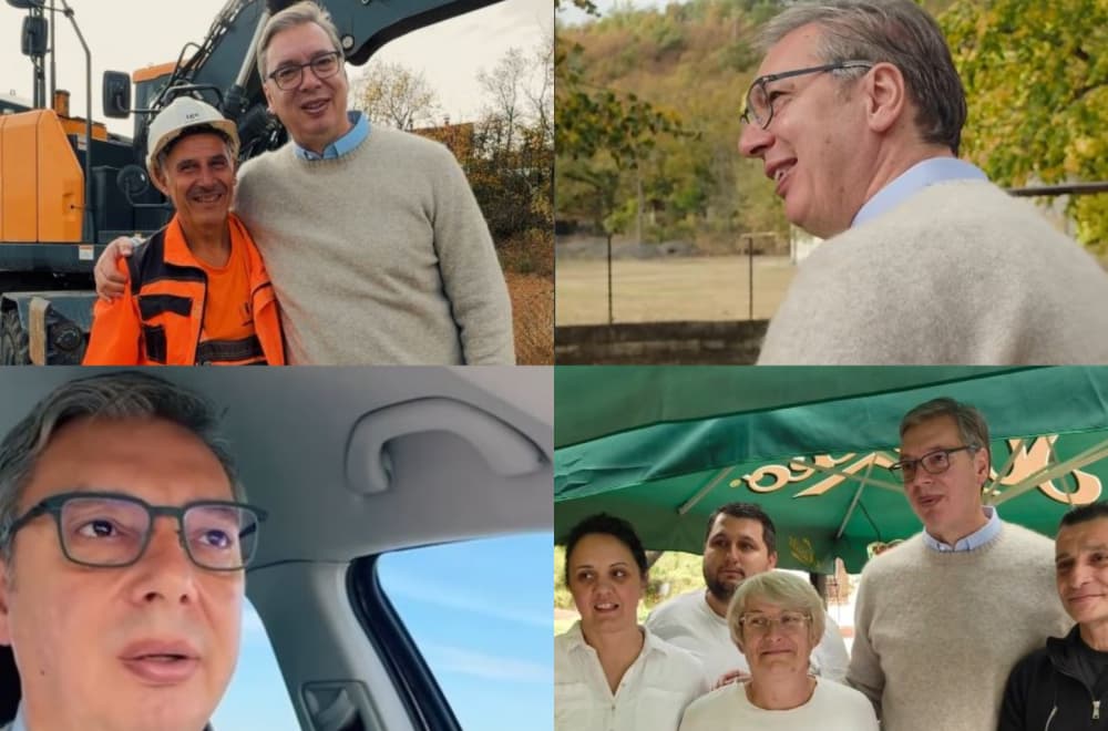 Slika uz članak: Vučić obišao radove na putu Zlot - Podgorac: Građani će dobiti 12 km novog asfalta