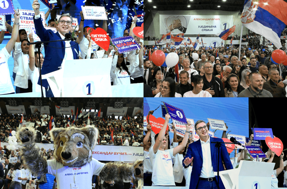 Slika uz članak: Vučić: "Nećemo da nam stranci odlučuju – sudbinu Srbije određuje naš narod"; "Ruzmarin" odjekivao Lazarevcom