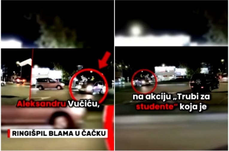 Slika uz članak: Blam u Čačku; Tri auta se vrtela u krug i uznemiravala građane u akciji blokadera