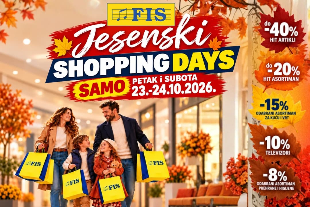 Slika uz članak: FIS Jesenski Shopping Days – dva dana odličnih popusta i još povoljnije kupovine!