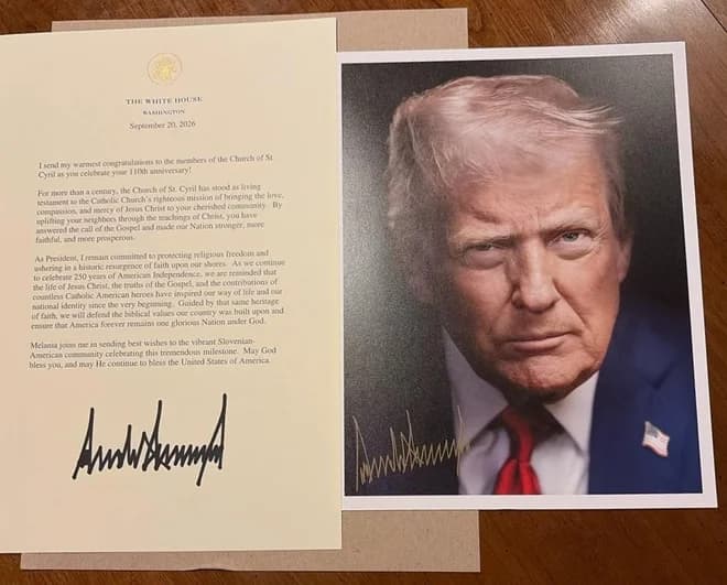 Slika uz članak: Trump čestital slovenski cerkvi na Manhattnu