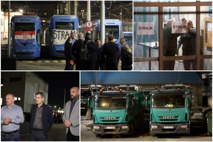Slika uz članak: Zagreb se budi u kaosu. Počeo veliki štrajk: ‘Nijedan tramvaj neće izaći, nema nužnih poslova’