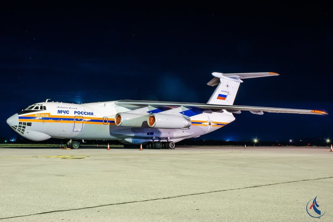 Slika uz članak: Ruski Il-76 otišao iz Srbije: Za mesec dana obavio 65 letova i izbacio 2.730 tona vode na požare